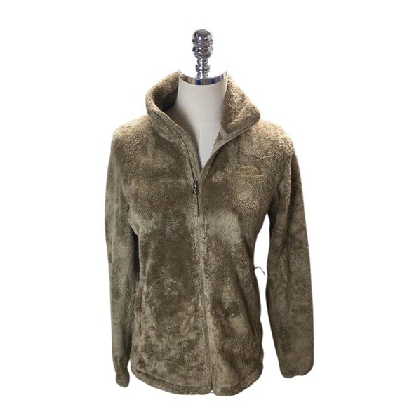 The North Face Jacket Small Women's Size Fleece Beige Zip Up Logo - Picture 1 of 6